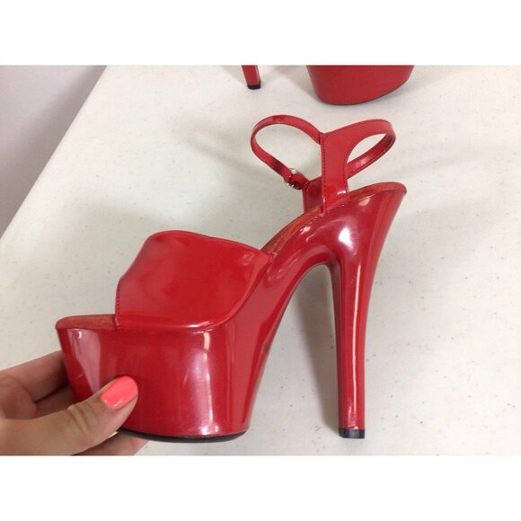 Ellie Red Platform Heels Womens 6 - Picture 4 of 4